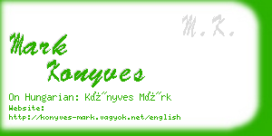 mark konyves business card